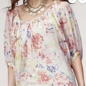 CAbi Style 826 Multicolor Floral Sheer Blouse
